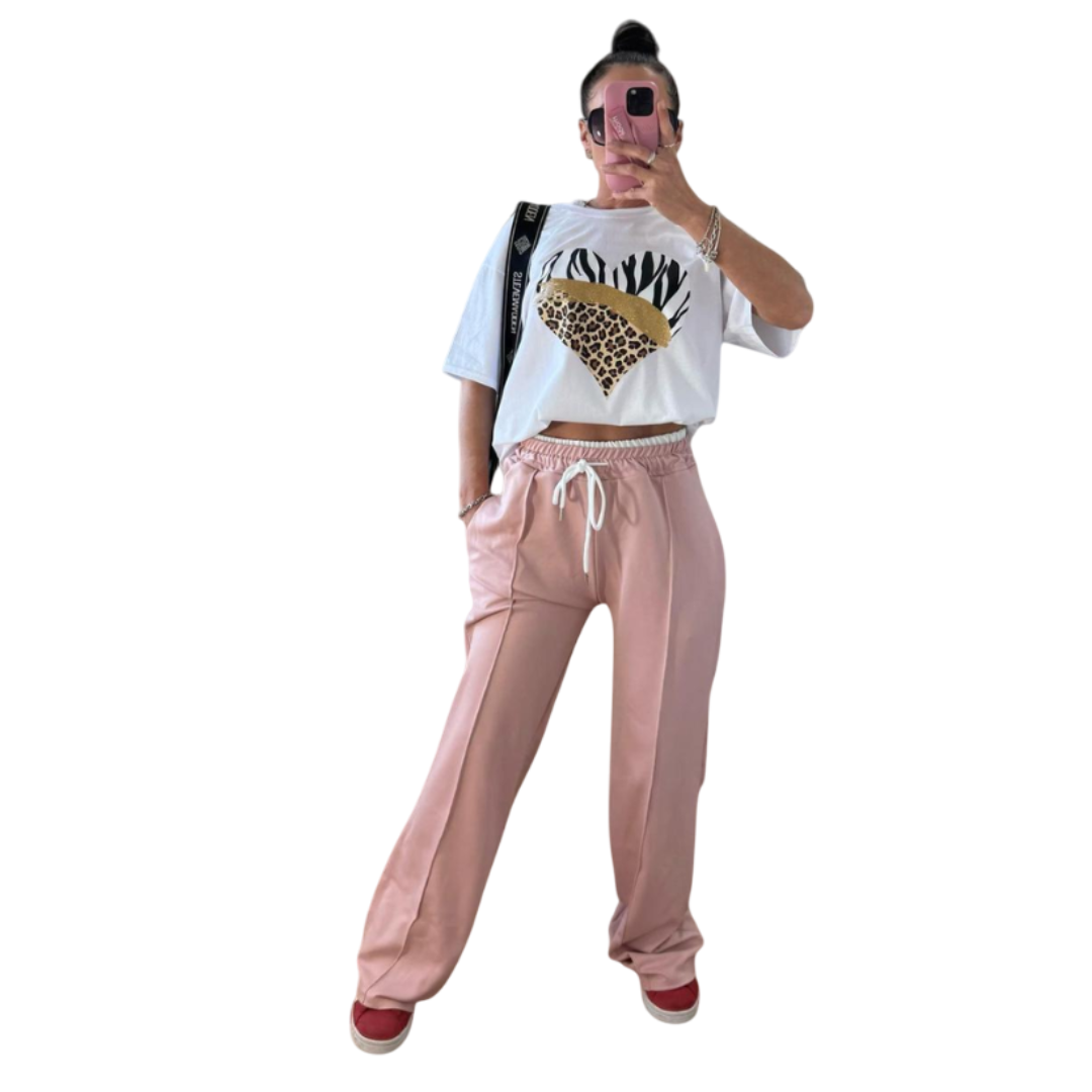 LUXE DIVA Women's High Waisted Wide Leg Joggers — soft cotton, loose fit, ideal for yoga, lounging, or everyday comfort. Stylish, breathable & versatile!