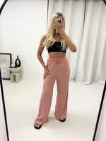 Load image into Gallery viewer, LUXEDIVA WOMENS LADIES WIDE LEG DRAWSTRING PLAZZO BOTTOM TROUSER PANTS