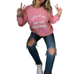 Load image into Gallery viewer, WOMEN LADIES "THIS IS MY DAY OFF" DESIGNER PRINTED SWEATSHIRT JUMPER TOP UK 8-16