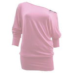 Load image into Gallery viewer, LUXE DIVA One Off-Shoulder Tops with Long Sleeves, Off Shoulder Batwing Jumper, Ladies Batwing Top in Black, Red, White Plus 21 Colors More UK