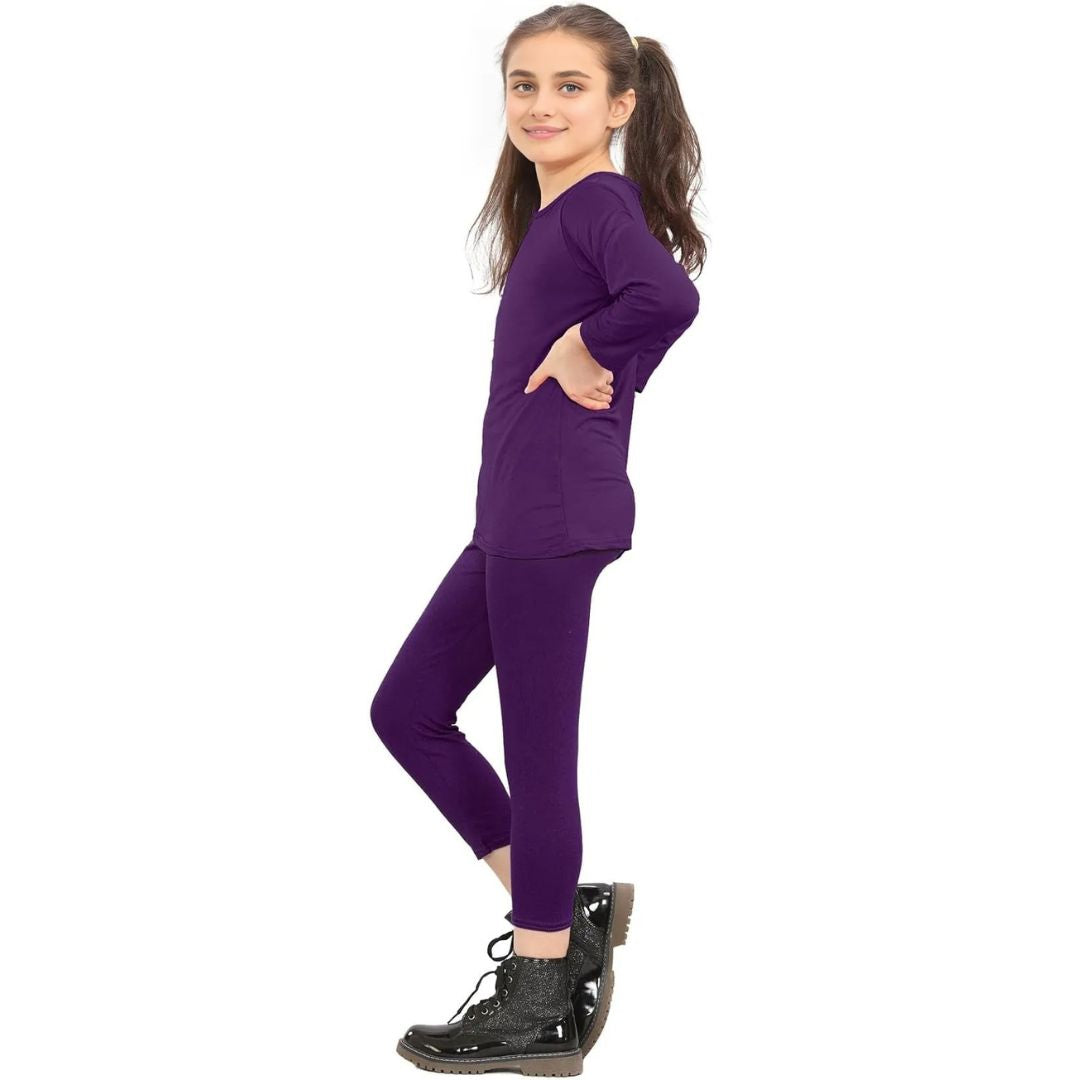 LUXE DIVA Girls 2-Piece Neon Summer Set – Stylish T-Shirt and Leggings Outfit for Ages 7-13