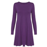 Load image into Gallery viewer, LUXE DIVA WOMEN LADIES LONG SLEEVE SWING DRESS FLARED A LINE SKATER DRESS TOP SIZE 8-26
