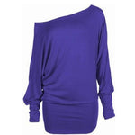 Load image into Gallery viewer, LUXE DIVA One Off-Shoulder Tops with Long Sleeves, Off Shoulder Batwing Jumper, Ladies Batwing Top in Black, Red, White Plus 21 Colors More UK