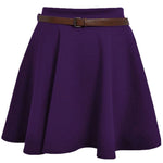 Load image into Gallery viewer, LUXE DIVA Womens Belted Flared Mini Swing Skirt Short Skater Party Plain Ladies UK 8-22