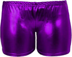 Load image into Gallery viewer, LUXE DIVA Womens Metallic Wet Look Hot Pants Womens Red Blue Shiny Halloween Summer Fancy Party Disco Wet Look Shorts