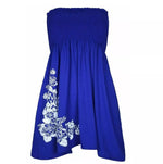 Load image into Gallery viewer, Ladies Sheering Boobtube Gather Bandeau Ruched Top with Side Flower Printed Sheering Top