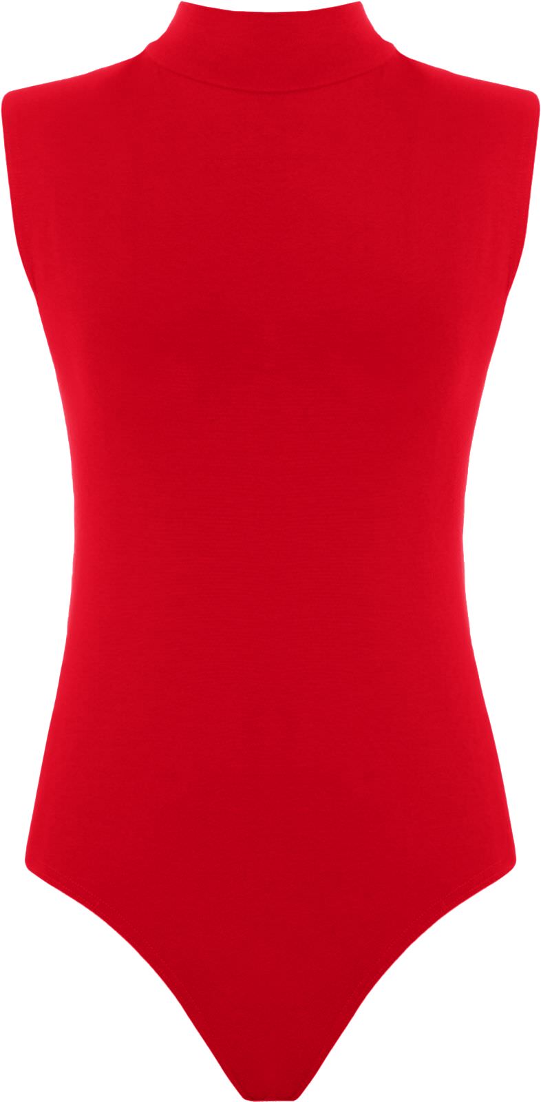 Womens Polo Turtle Neck Bodysuit Ladies Sleeveless Leotard Plain Stretchy Plunge Casual Party T-Shirt Top Sizes 16-22