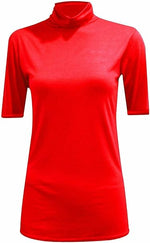 Load image into Gallery viewer, Womens Ladies Turtle Polo Neck Jumper Short Sleeve Top High Neck T Shirt Top Plus 16-26