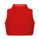 Load image into Gallery viewer, LUXE DIVA Girls Gymnastics Crop Tops – Kids Sleeveless Turtle Neck Crop Top for Dance, Yoga, Sports, Running – Plain Summer Vest Activewear for Girls Ages 5-13 Years