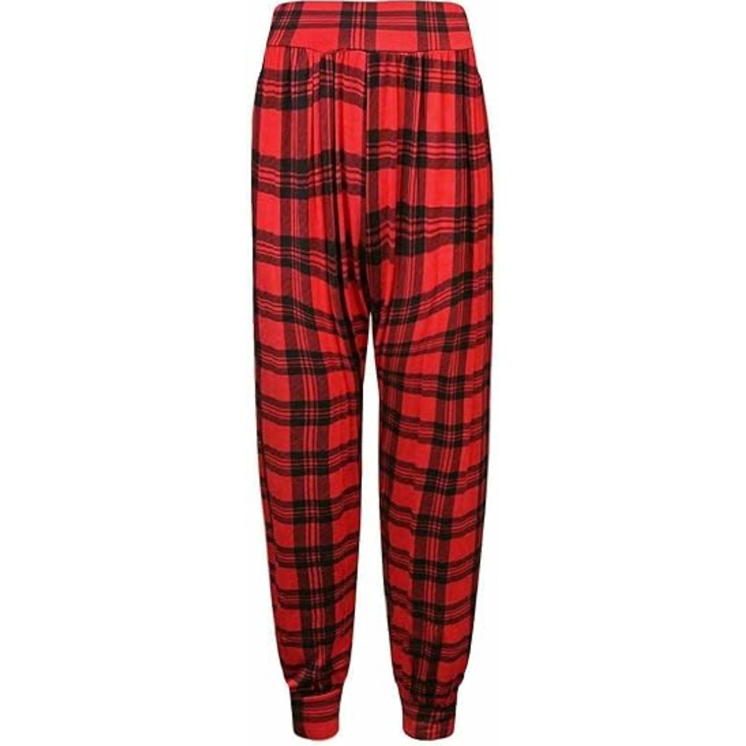 LUXE DIVA Women’s Harem Pants Trousers | Printed Full Length Ali Baba Baggy Trousers with Side Slits & Ankle Cuffs | Casual Stretch Yoga Sweatpants | Sizes 8-26