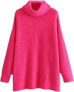 Load image into Gallery viewer, LUXE DIVA Women Chunky Knitted High Polo Roll Neck Baggy Oversized Winter Jumper Dress Top