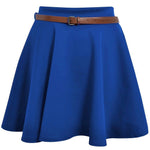 Load image into Gallery viewer, LUXE DIVA Womens Belted Flared Mini Swing Skirt Short Skater Party Plain Ladies UK 8-22
