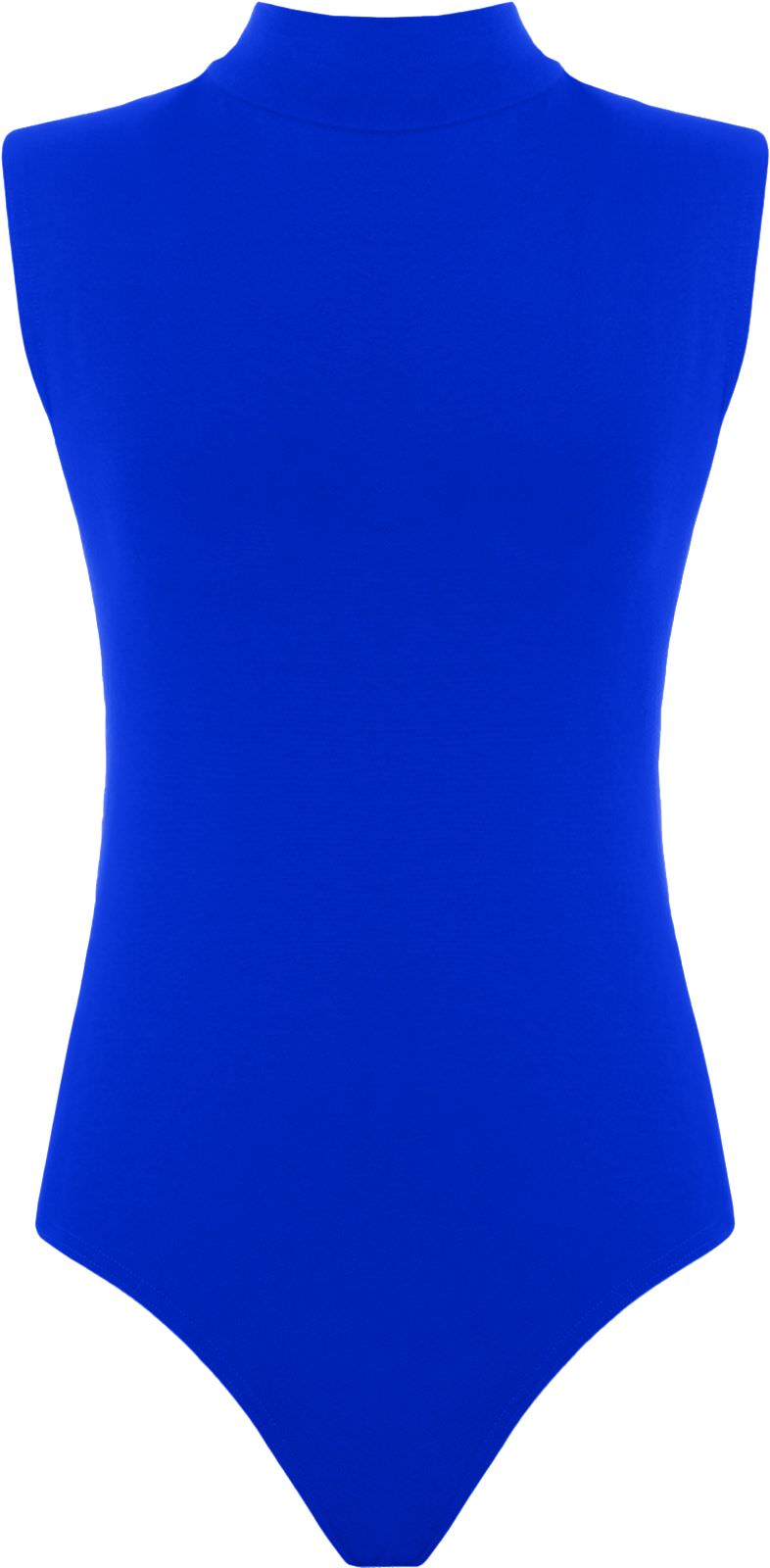 Womens Polo Turtle Neck Bodysuit Ladies Sleeveless Leotard Plain Stretchy Plunge Casual Party T-Shirt Top Sizes 16-22