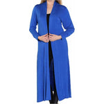 Load image into Gallery viewer, LUXE DIVA Women’s Plus Size Maxi Long Cardigan UK | Floaty Full Sleeve Open Front Coatigan | Lightweight Collared Duster Jacket | Ladies Longline Cover Up Sizes 8-26