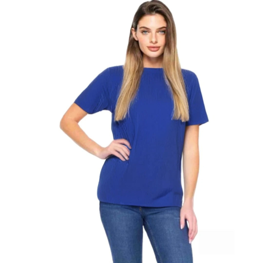 LUXE DIVA Women’s Short Sleeve Soft Smooth Cable Knitted Jumper Ladies Round Neck Oversized Pull Over Knit Warm Sweaters Top Plus Size 8-24