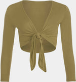 Load image into Gallery viewer, Women Tie Up Crop Shrug Wrap Bolero Ladies Cardigan Top Size
