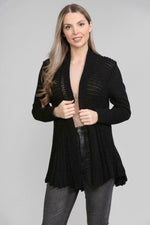 Load image into Gallery viewer, Women's Ladies Knitted Waterfall Boyfriend Cardigans Sweaters Full Sleeves Top Ladies Sexy Short Length Open Knitted Waterfall Cardigan UK Size 8-26