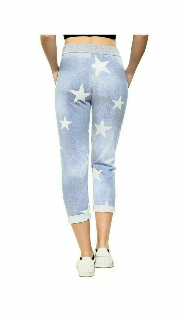 Women Joggers Italian Floral Print Trousers Casual Jogging Bottoms Ladies Pants