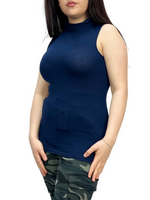 Load image into Gallery viewer, Women Turtle Neck Sleeveless Tops Bodycon Casual Shirt Jumper Top Plain Polo Neck