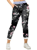 Load image into Gallery viewer, Women Joggers Italian Floral Print Trousers Casual Jogging Bottoms Ladies Pants