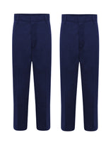 Load image into Gallery viewer, BOYS CHILDREN SCHOOL TROUSERS STURDY STOCKY WIDER FIT HALF ELASTICATED PANT SIZE