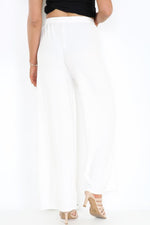 Load image into Gallery viewer, LADIES CRINKLE CHEESE CLOTH WIDE LEG PLAZZO TRS