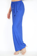 Load image into Gallery viewer, LADIES CRINKLE CHEESE CLOTH WIDE LEG PLAZZO TRS