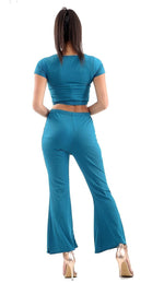 Load image into Gallery viewer, Women Ribbed Crop Loungewear Suit 2PCS Co-Ord Tracksuit