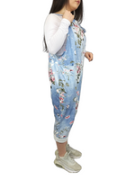 Load image into Gallery viewer, Ladies Women's Italian Lagenlook Sleeveless Cotton Front Pocket Design Dungarees