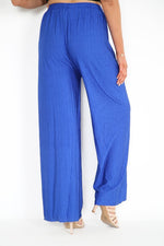 Load image into Gallery viewer, LADIES CRINKLE CHEESE CLOTH WIDE LEG PLAZZO TRS