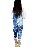 Load image into Gallery viewer, Ladies Women's Italian Lagenlook Sleeveless Cotton Front Pocket Design Dungarees