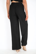 Load image into Gallery viewer, LADIES CRINKLE CHEESE CLOTH WIDE LEG PLAZZO TRS