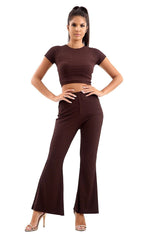 Load image into Gallery viewer, Women Ribbed Crop Loungewear Suit 2PCS Co-Ord Tracksuit