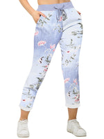 Load image into Gallery viewer, Women Joggers Italian Floral Print Trousers Casual Jogging Bottoms Ladies Pants