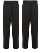 Load image into Gallery viewer, BOYS CHILDREN SCHOOL TROUSERS STURDY STOCKY WIDER FIT HALF ELASTICATED PANT SIZE