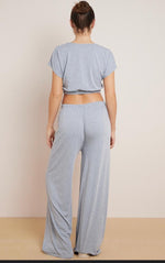 Load image into Gallery viewer, Ladies Plain Crop Top Flared Trouser Loungewear Suit 2PCS Co-ord Tracksuit Set
