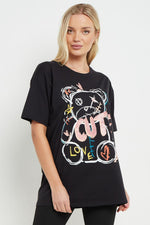 Load image into Gallery viewer, Womens T Shirt Ladies Oversized Baggy Fit Short Sleeve Slogan T-shirt Tee Tops