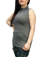 Load image into Gallery viewer, Women Turtle Neck Sleeveless Tops Bodycon Casual Shirt Jumper Top Plain Polo Neck