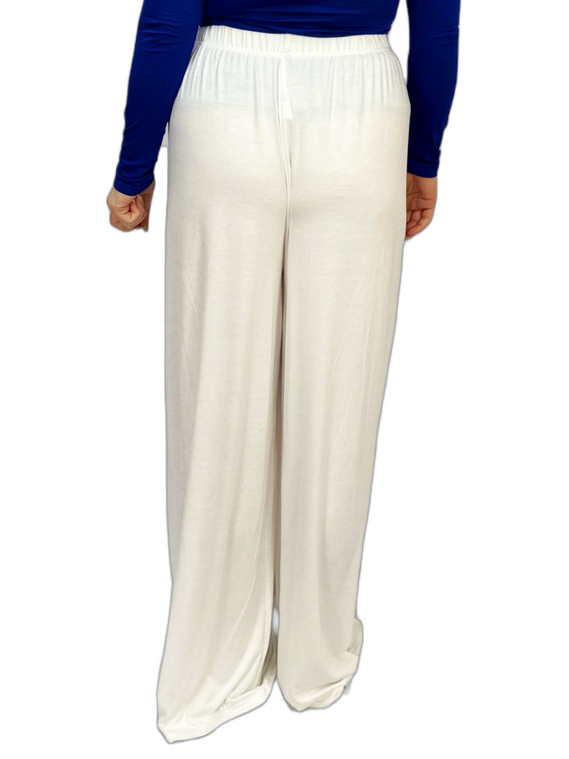 Womens Ladies Plus Size Plain Palazzo Wide Leg Flared Trousers Pants UK 8 TO 26