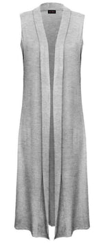 Load image into Gallery viewer, Ladies Sleeveless Long Maxi Cardigan Open Women Boyfriend Maxi Cardigan Wastcoat