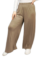 Load image into Gallery viewer, Womens Ladies Plus Size Plain Palazzo Wide Leg Flared Trousers Pants UK 8 TO 26