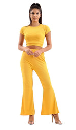 Load image into Gallery viewer, Women Ribbed Crop Loungewear Suit 2PCS Co-Ord Tracksuit