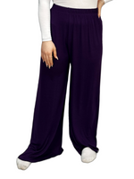 Load image into Gallery viewer, Womens Ladies Plus Size Plain Palazzo Wide Leg Flared Trousers Pants UK 8 TO 26