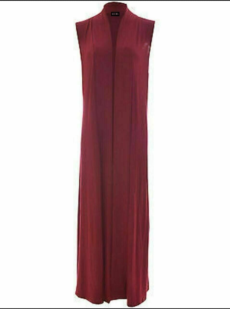 Ladies Sleeveless Long Maxi Cardigan Open Women Boyfriend Maxi Cardigan Wastcoat