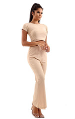 Load image into Gallery viewer, Women Ribbed Crop Loungewear Suit 2PCS Co-Ord Tracksuit
