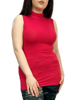 Load image into Gallery viewer, Women Turtle Neck Sleeveless Tops Bodycon Casual Shirt Jumper Top Plain Polo Neck