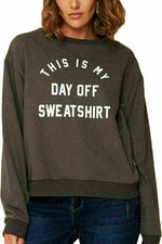 Load image into Gallery viewer, WOMEN LADIES "THIS IS MY DAY OFF" DESIGNER PRINTED SWEATSHIRT JUMPER TOP UK 8-16