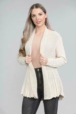 Load image into Gallery viewer, Women's Ladies Knitted Waterfall Boyfriend Cardigans Sweaters Full Sleeves Top Ladies Sexy Short Length Open Knitted Waterfall Cardigan UK Size 8-26