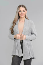 Load image into Gallery viewer, Women's Ladies Knitted Waterfall Boyfriend Cardigans Sweaters Full Sleeves Top Ladies Sexy Short Length Open Knitted Waterfall Cardigan UK Size 8-26