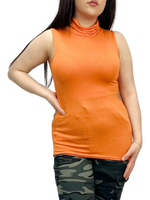 Load image into Gallery viewer, Women Turtle Neck Sleeveless Tops Bodycon Casual Shirt Jumper Top Plain Polo Neck